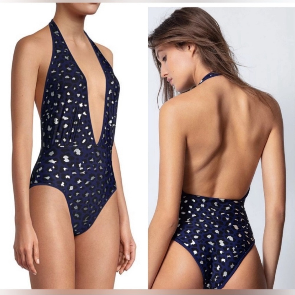 Zadig & Voltaire Leopard Open-Back One-Piece Swimsuit